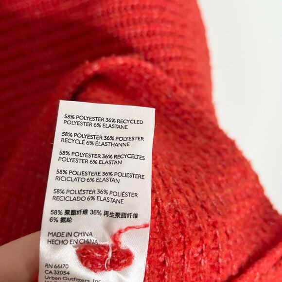 Anthropologie Pilcro Cowl Neck Sweater Womens XS Red Oversized Cuffed Sleeve - Picture 10 of 11